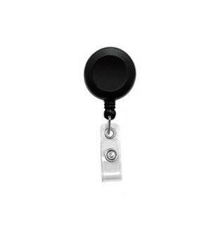 Round Solid Belt Loop Retractable (Non-interchangeable) - Black, 1.25"