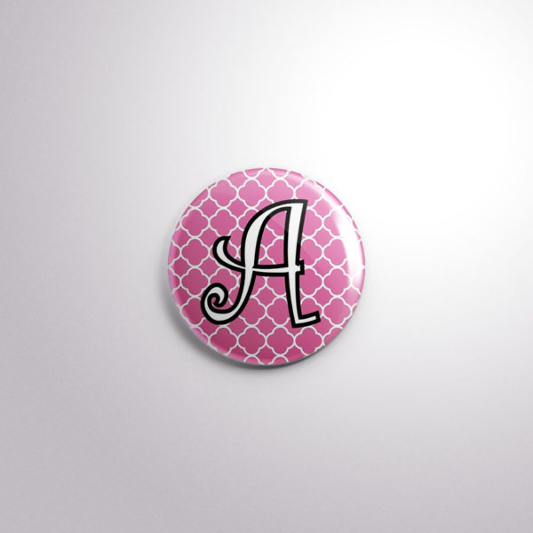 Badge Button A21 Pink Quarterfoil