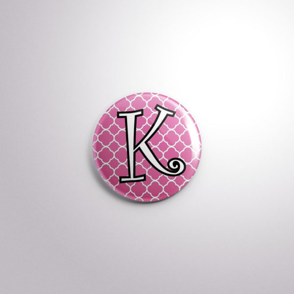 Badge Button A21 Pink Quarterfoil - K, A21