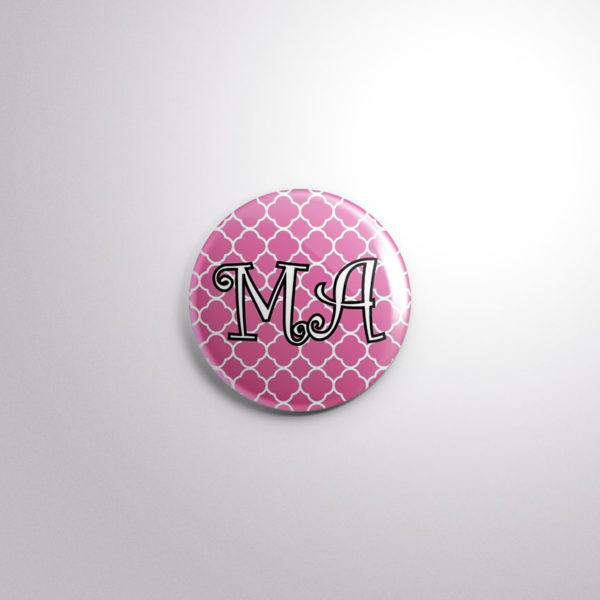 Badge Button A21 Pink Quarterfoil - MA, A21