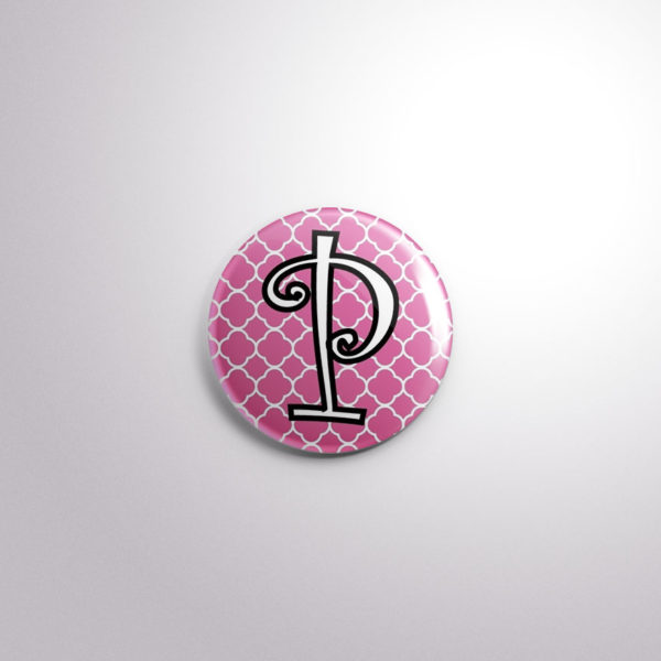 Badge Button A21 Pink Quarterfoil - P, A21