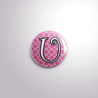 Badge Button A21 Pink Quarterfoil - U, A21