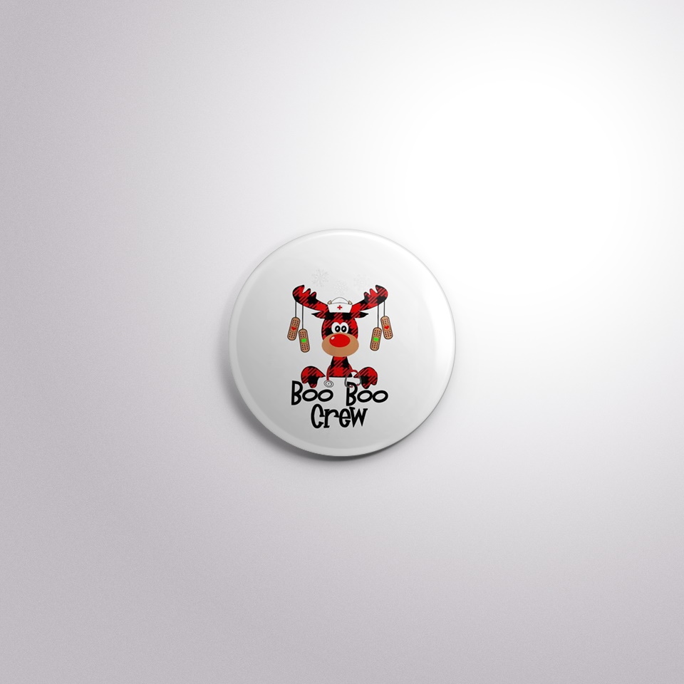 H71 Interchangeable Badge Button Boo Boo Crew Reindeer