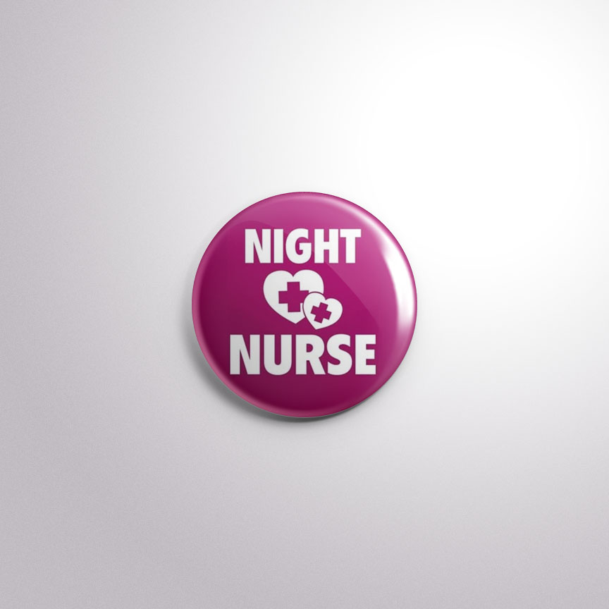 C103 Interchangeable Badge Button Night Nurse