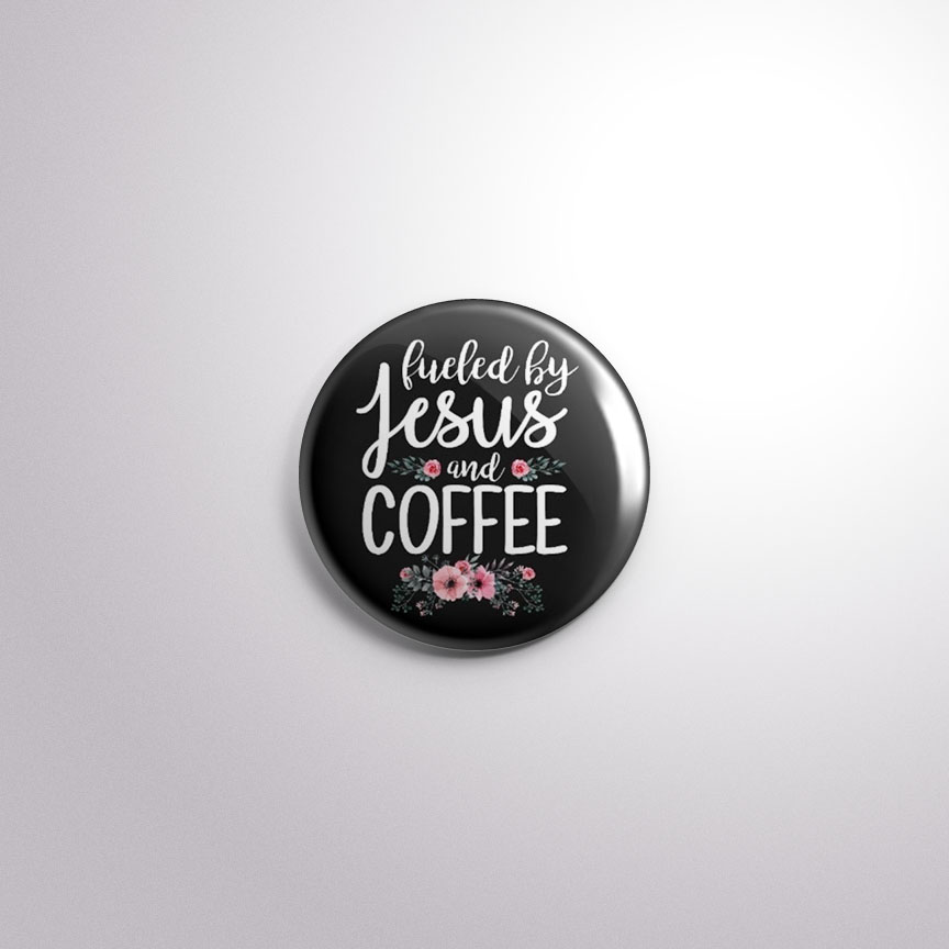 C106 Interchangeable Badge Button Jesus Coffee