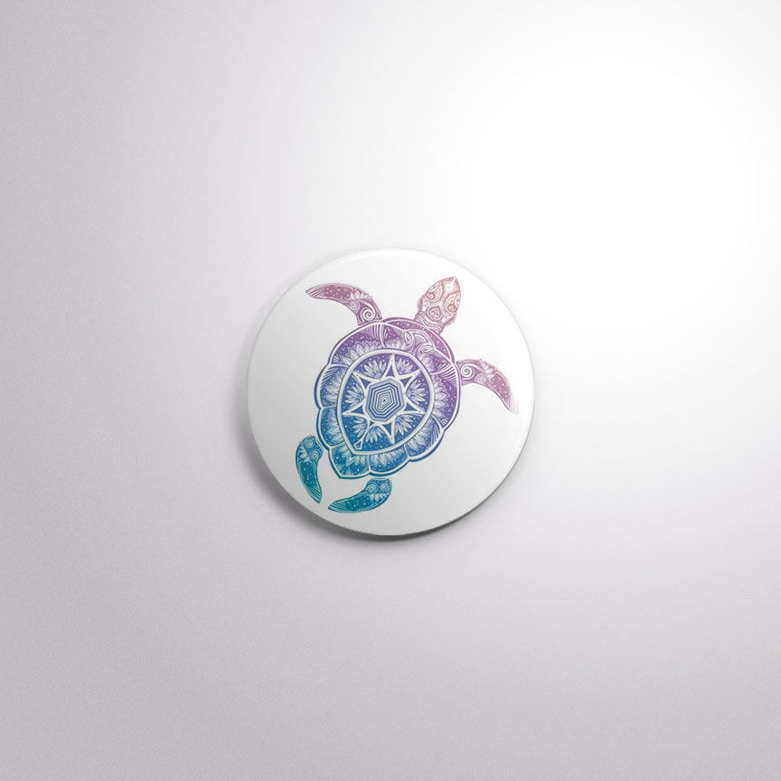C115 Interchangeable Badge Button Mosaic Turtle