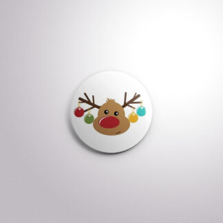 H43 Interchangeable Badge Button Reindeer with Ornaments