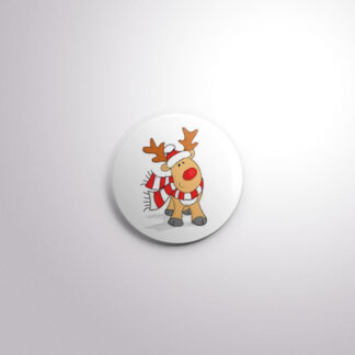 H46 Interchangeable Badge Button Windy Reindeer