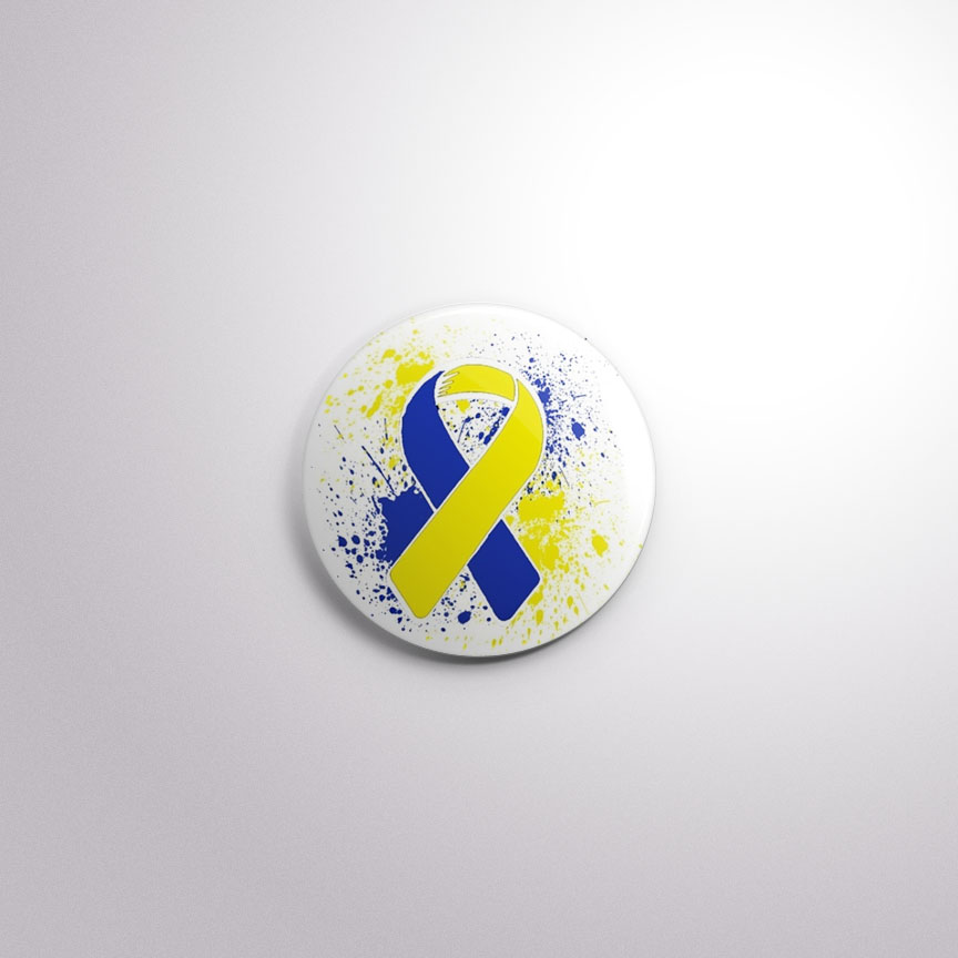 R2 Interchangeable Badge Button Down Syndrome Graffiti Ribbon