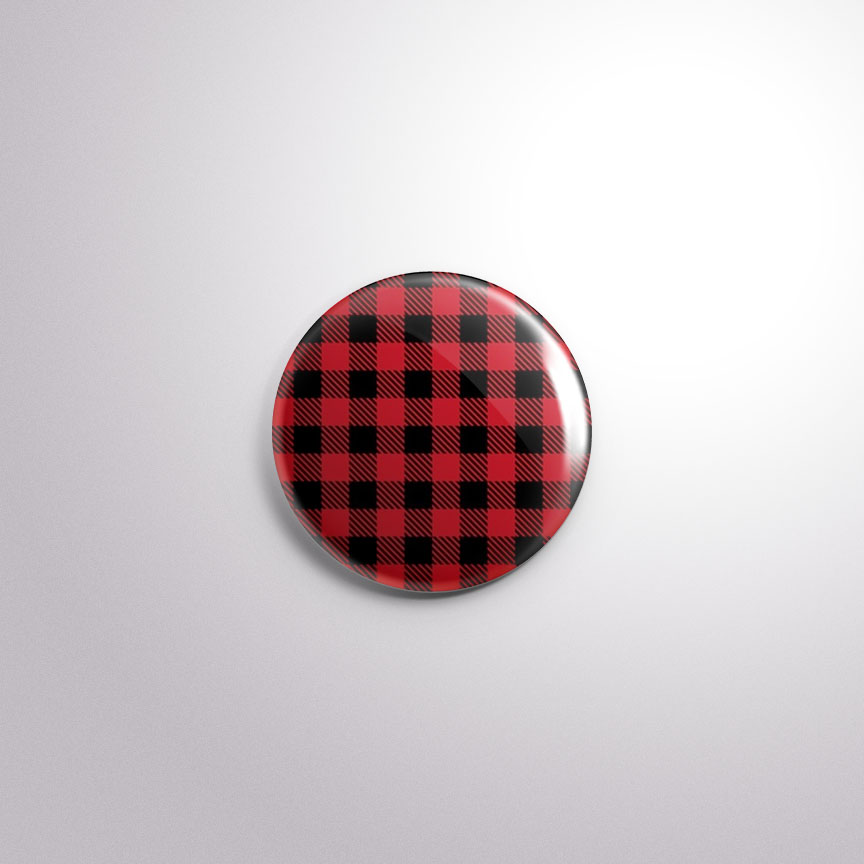 C137 Interchangeable Badge Button Buffalo Plaid