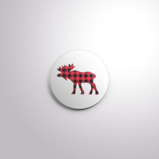 C140 Interchangeable Badge Button Plaid Moose