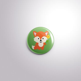 C149 Interchangeable Badge Button Fox Flower