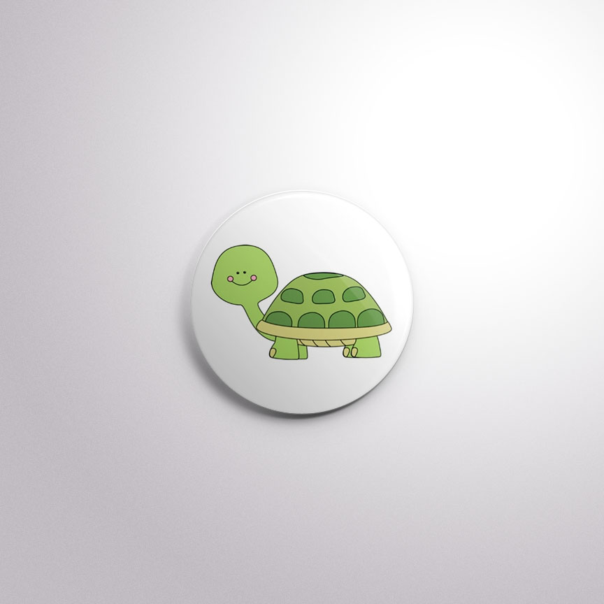 C42 Interchangeable Badge Button Smiling Turtle