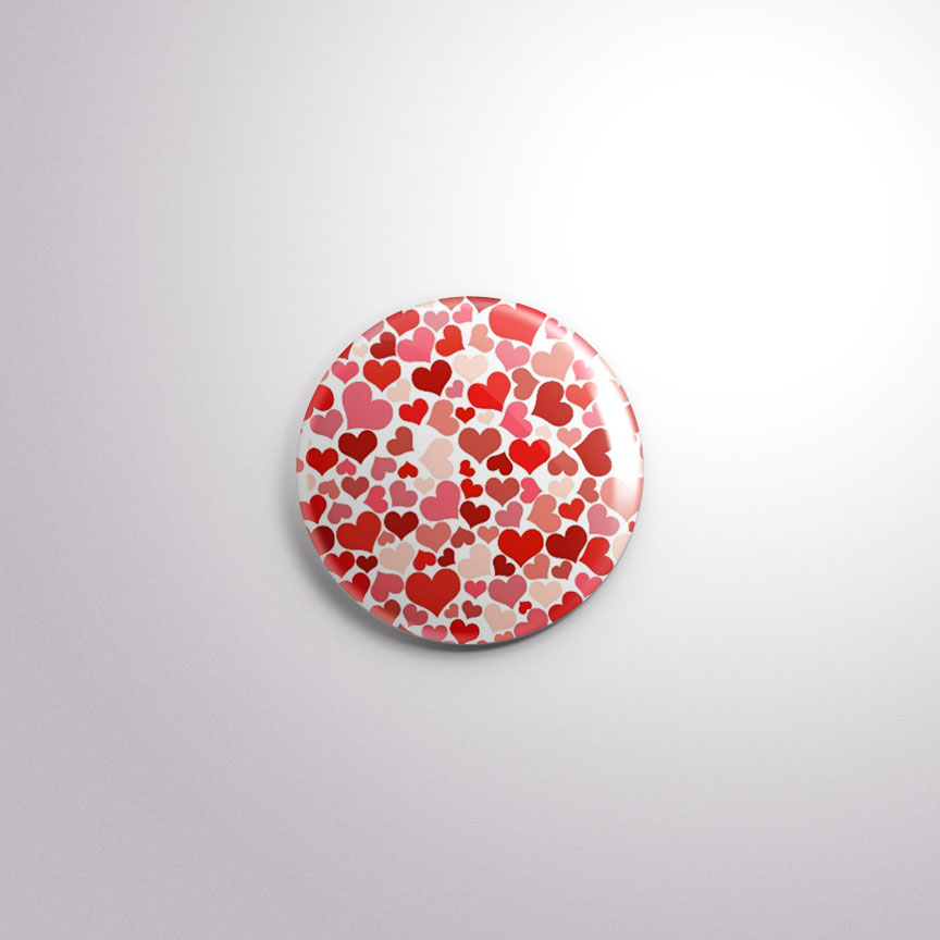 C62 Interchangeable Badge Button Hearts