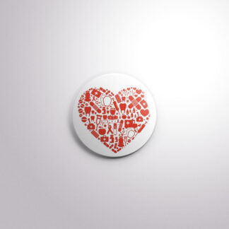 C75 Interchangeable Badge Button Medical Heart