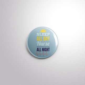 C91 Interchangeable Badge Button Sleep All Day Blue