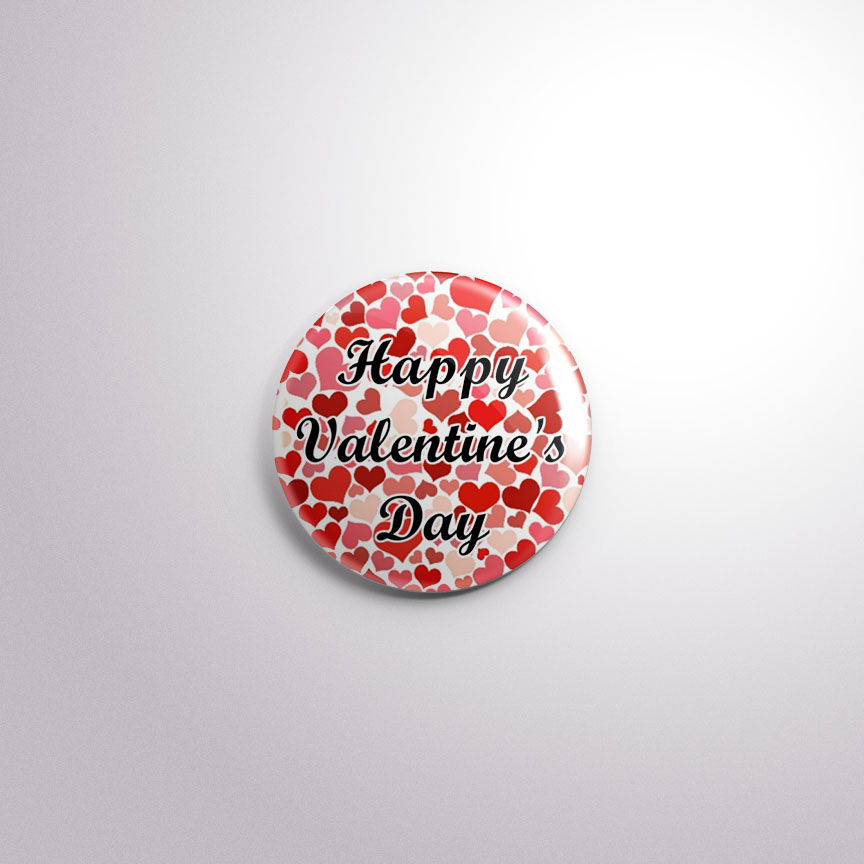 H28 Interchangeable Badge Button Happy Valentines Day