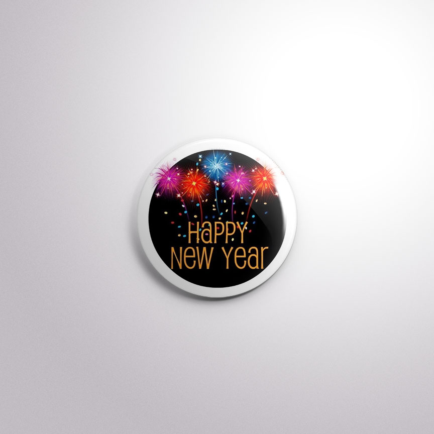 H33 Interchangeable Badge Button Multi New Year