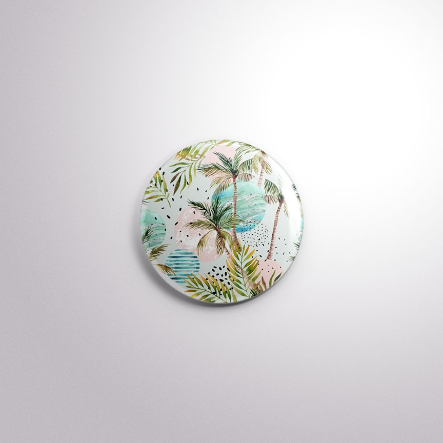 SUM3 Interchangeable Badge Button Palm Trees
