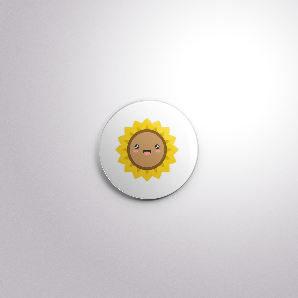 C151 Interchangeable Badge Button Happy Sunflower