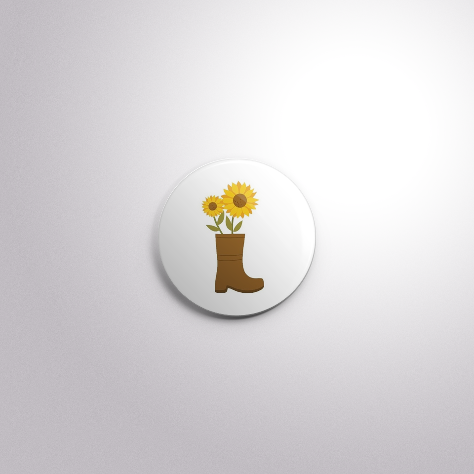 C152 Interchangeable Badge Button Sunflower Boot