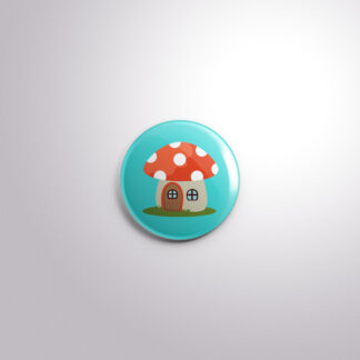 C204 Interchangeable Badge Button Red Mushroom