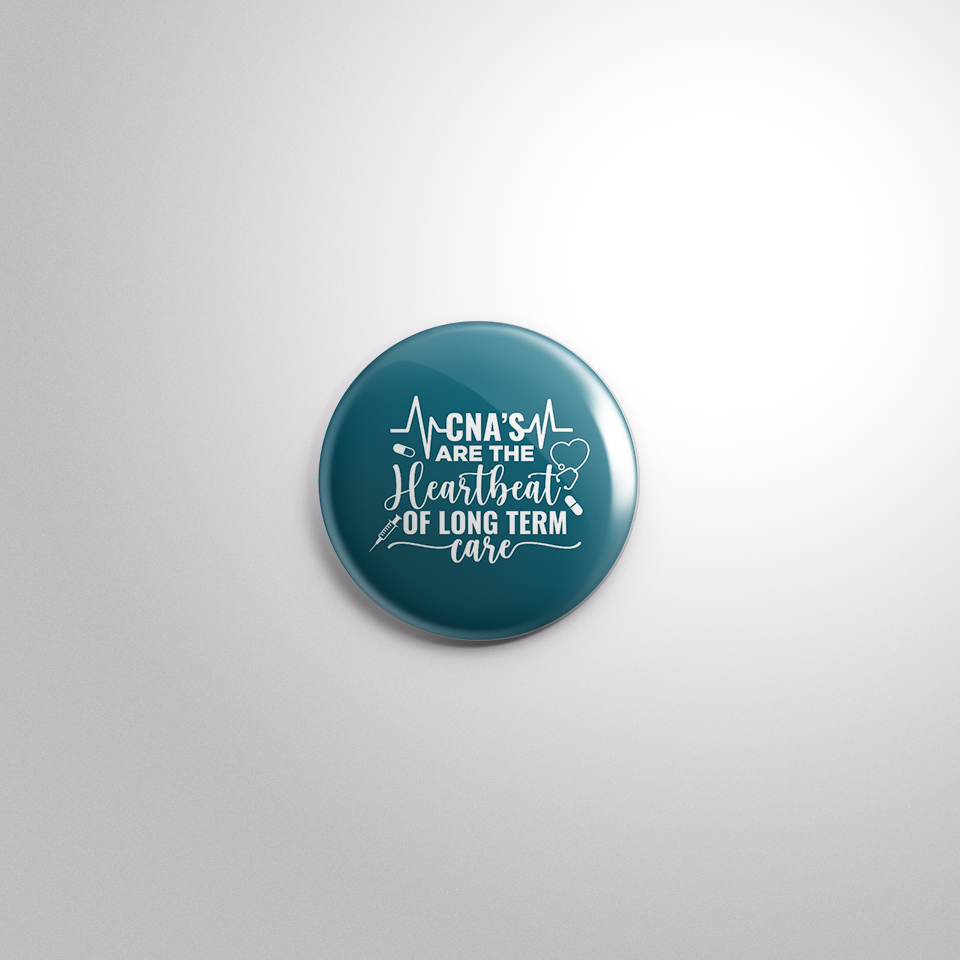 C196 Interchangeable Badge Button CNA Heartbeat